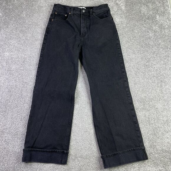 Abercrombie & Fitch Denim - Abercrombie & Fitch Jeans Women’s 28X27 Black Straight Relaxed High Rise Cuffed